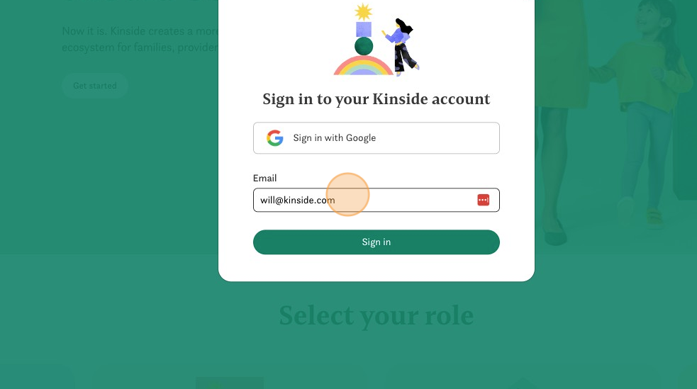 Resetting Kinside password using keyboard shortcuts. - Step 3
